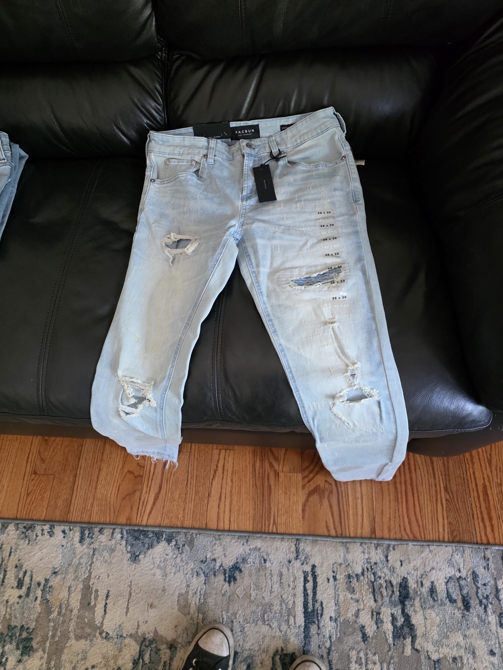 PacSun Light Wash Distressed Stacked Skinny Jeans